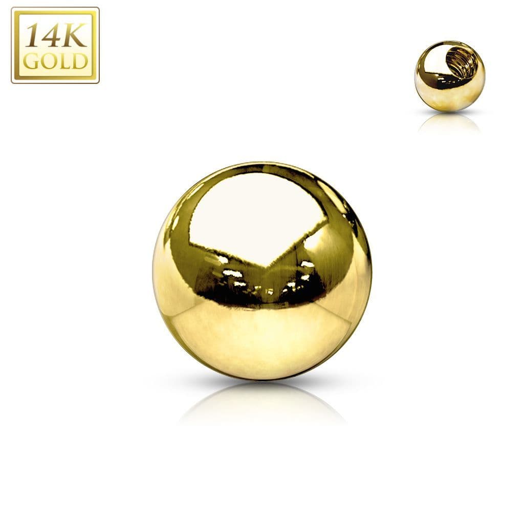 Náhradní kulička zlatá pro závit 1,2 mm, 585/1000 (4 mm, 0,21 g)