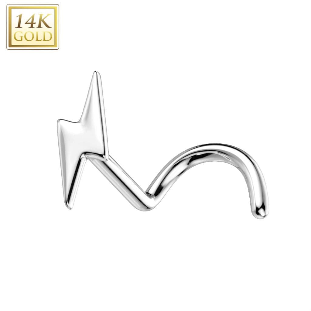 Zlatý piercing do nosu - blesk, Au 585/1000