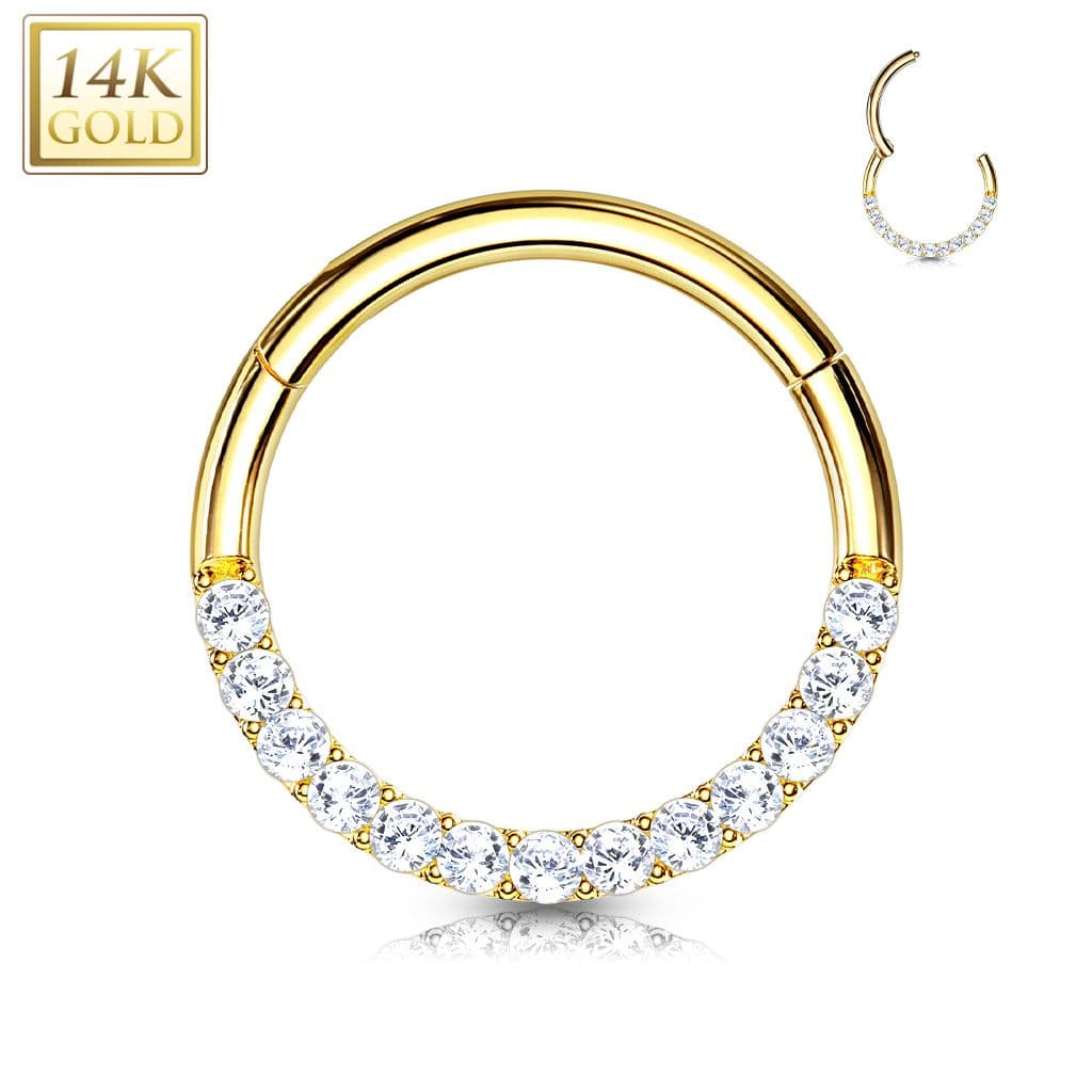 Zlatý piercing do nosu nebo ucha, 1,2 x 8 mm, Au 585/1000 - Zlatý piercing do nosu nebo ucha