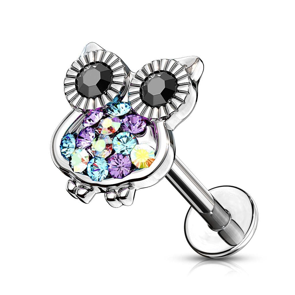 Labreta / piercing do brady - sova (1,2 x 8 mm)