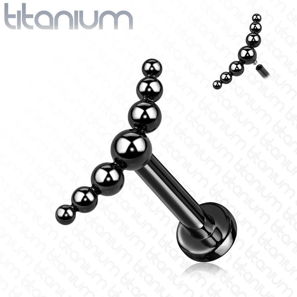 Piercing do brady / ucha TITAN černý (1,2 x 8 mm)
