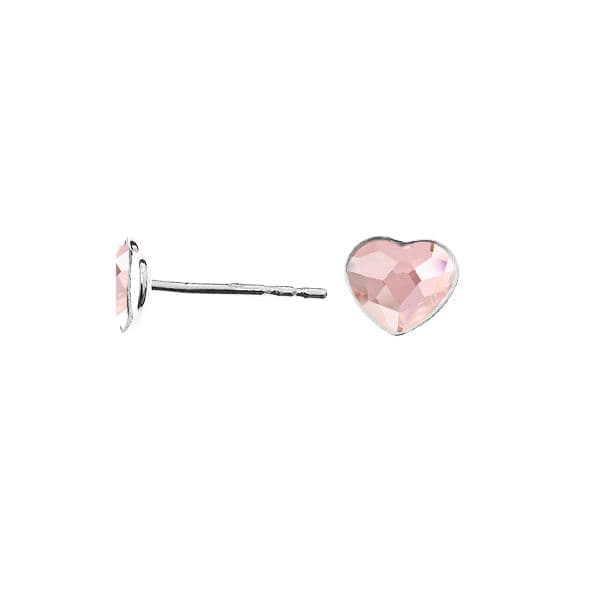 Stříbrné náušnice se srdcem Crystals from Swarovski Rosaline