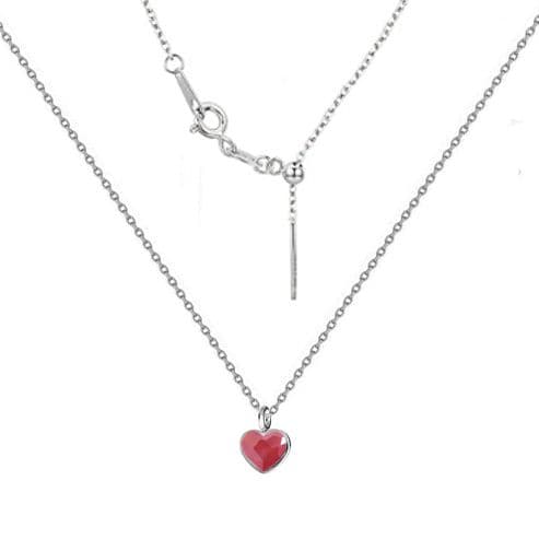 Minimalistický stříbrný náhrdelník se srdcem Crystals from Swarovski Royal Red