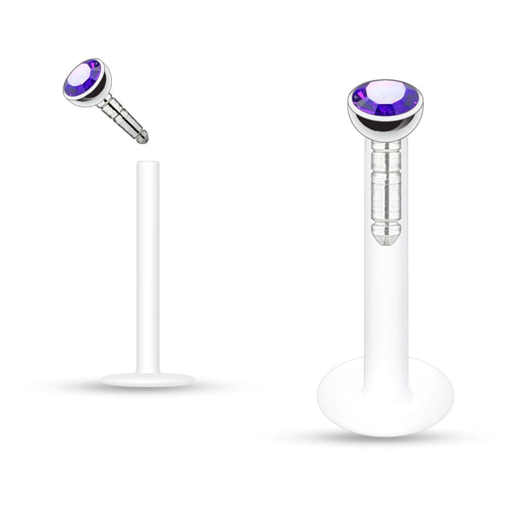 Labreta BioFlex, zirkon 2 mm (světle fialová)