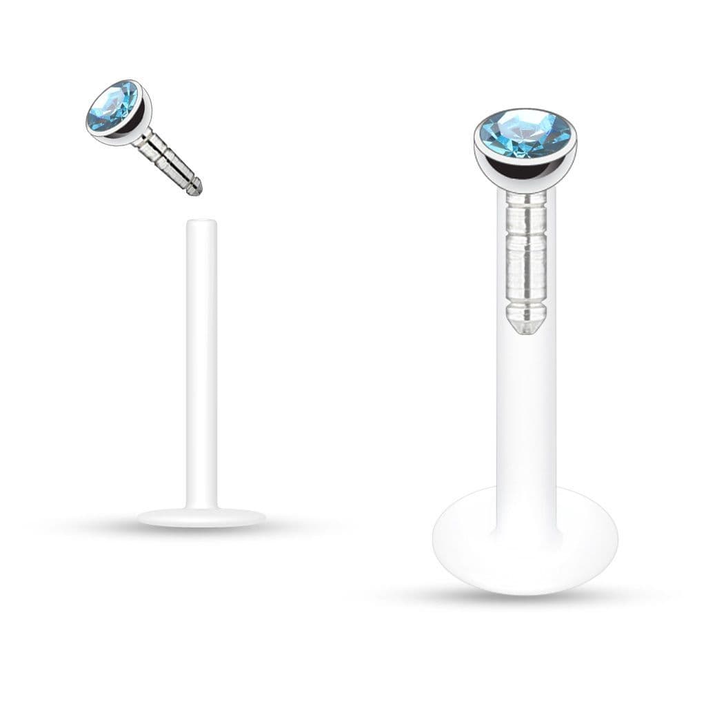 Labreta BioFlex, zirkon 2 mm (tyrkysová)