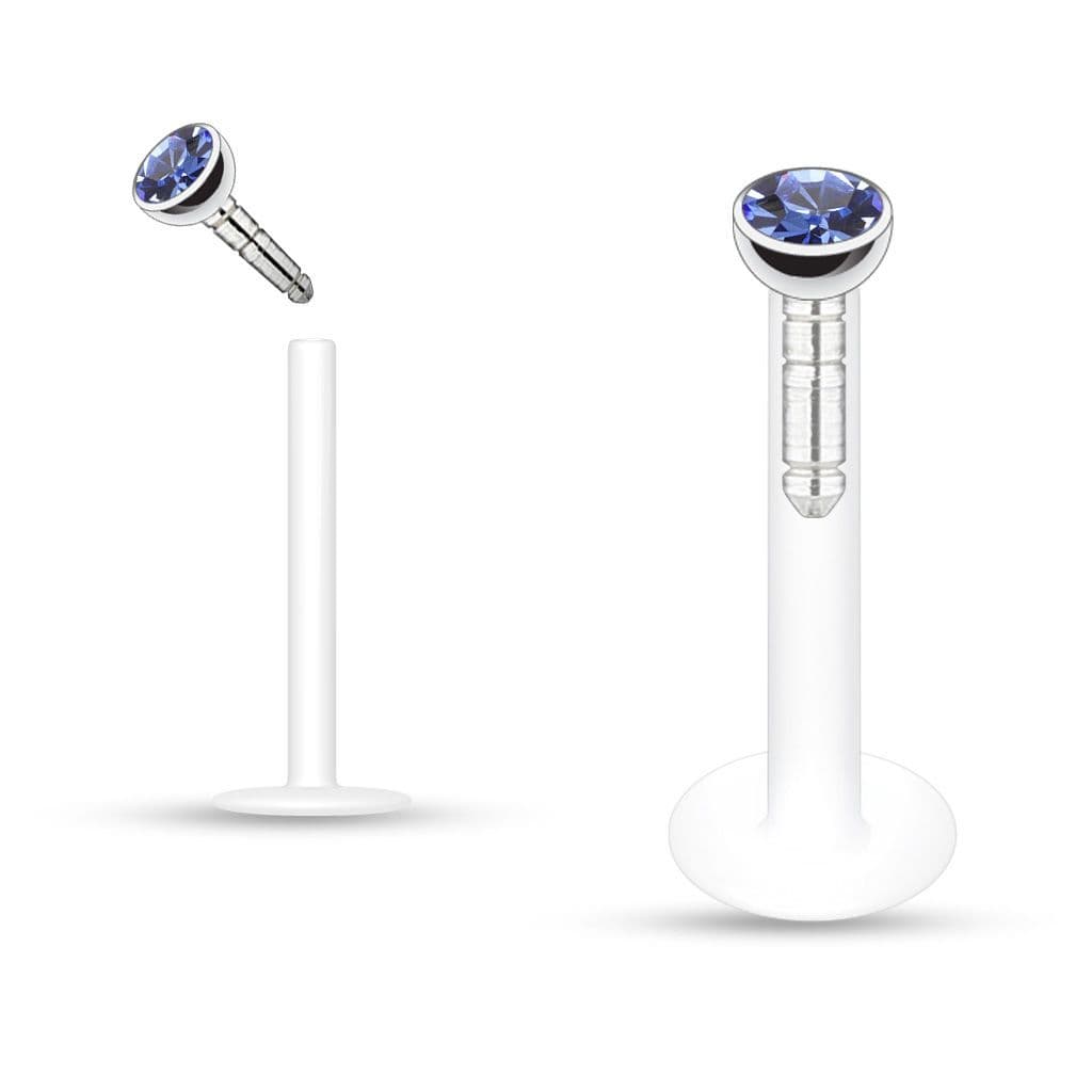 Labreta BioFlex, zirkon 2 mm (světle modrá)