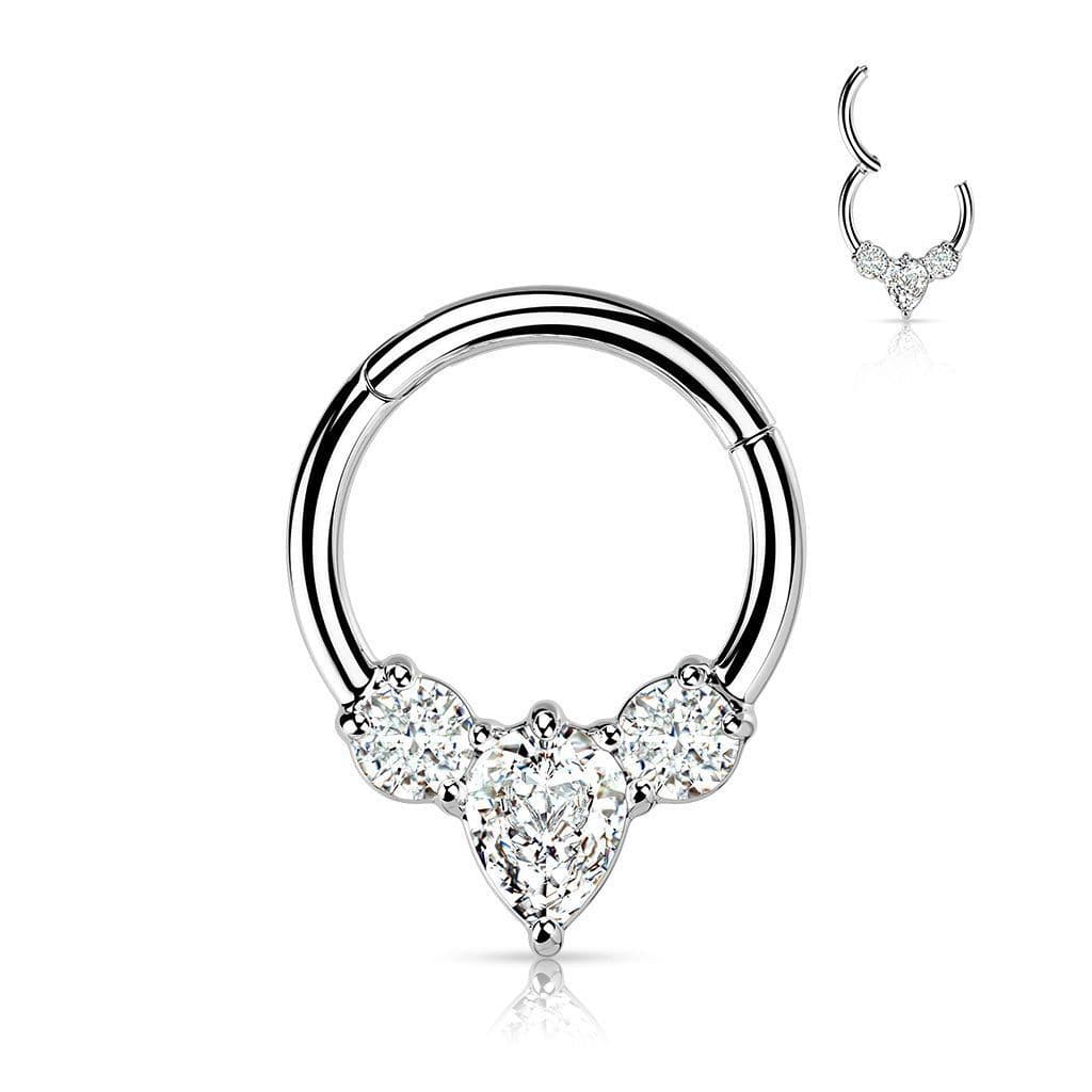 Segment kruh se zirkony, cartilage piercing 1,2 x 10 mm