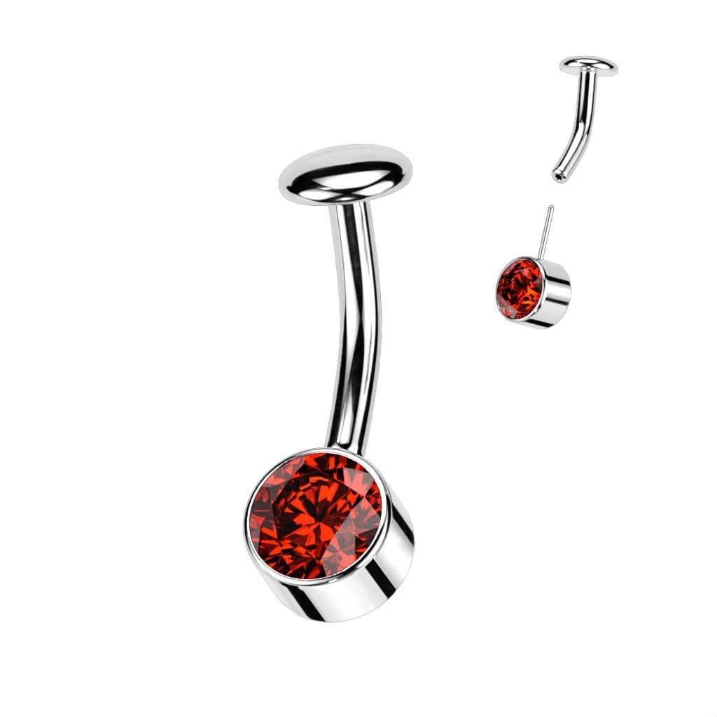 PUSH IN piercingu do pupíku TITAN (červená)
