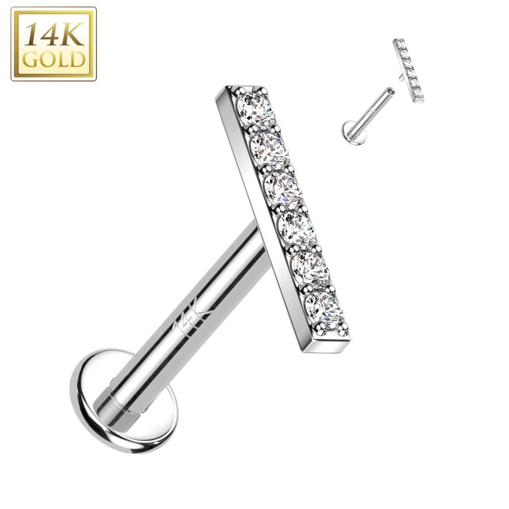 Zlatý piercing do brady - labreta, Au 585/1000 (1,2 x 8 mm)