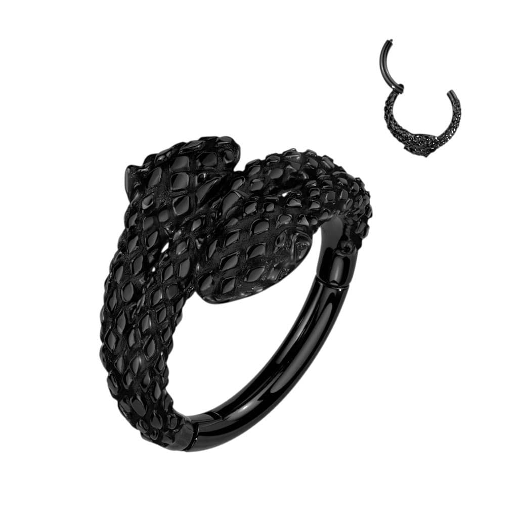 Černý ocelový kruh - helix / cartilage piercing had (1,2 x 8 mm)