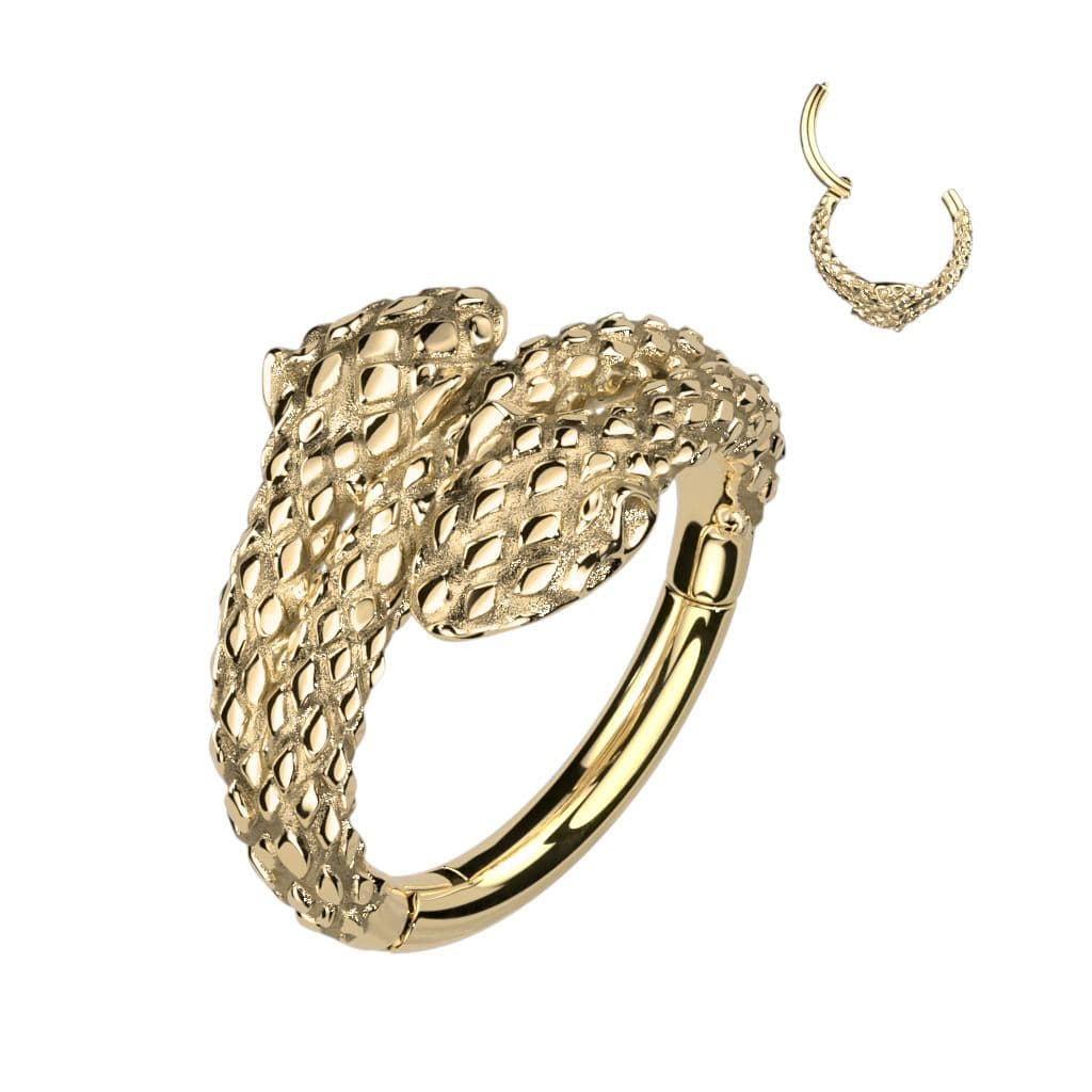 Zlacený ocelový kruh - helix / cartilage piercing had (1,2 x 8 mm)