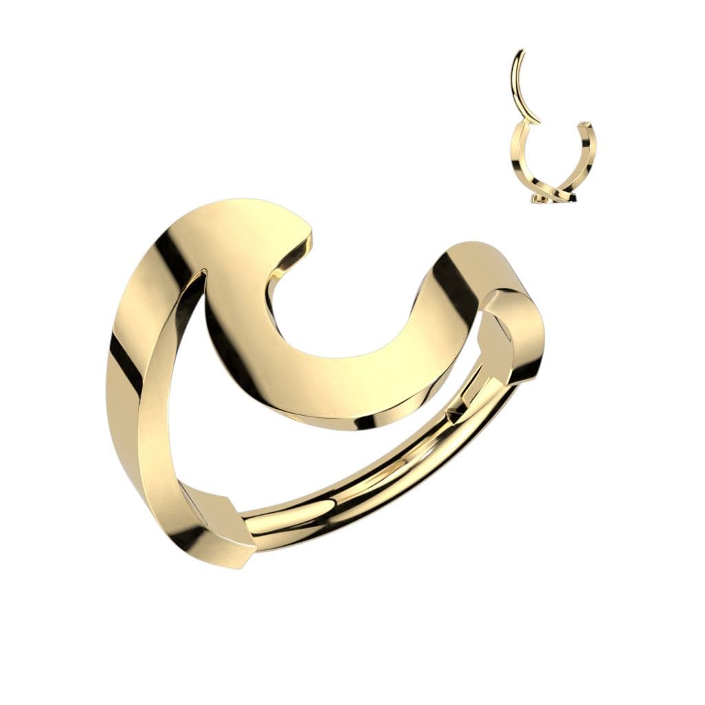 Zlacený ocelový kruh - helix / cartilage piercing (1,2 x 10 mm)