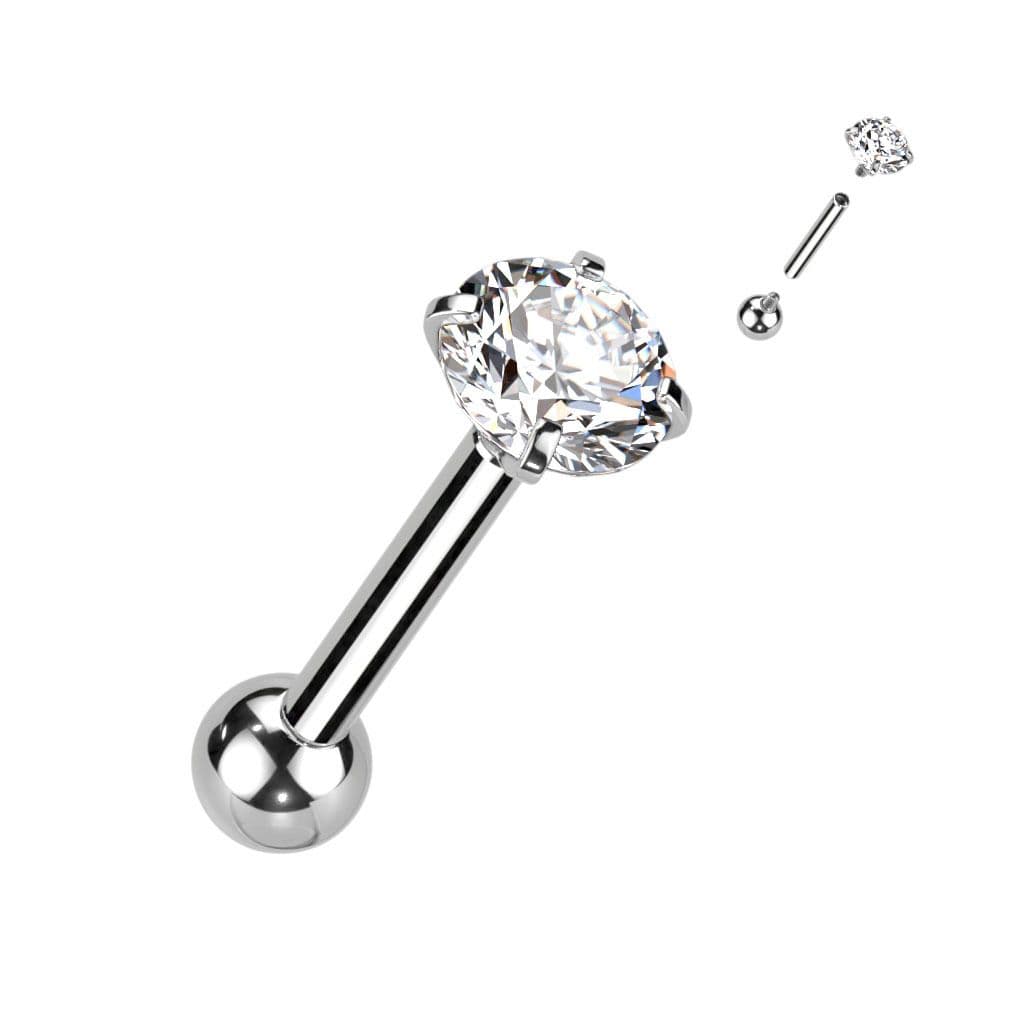 Cartilage piercing TITAN (1,2 x 6 mm, kamínek 4 mm)