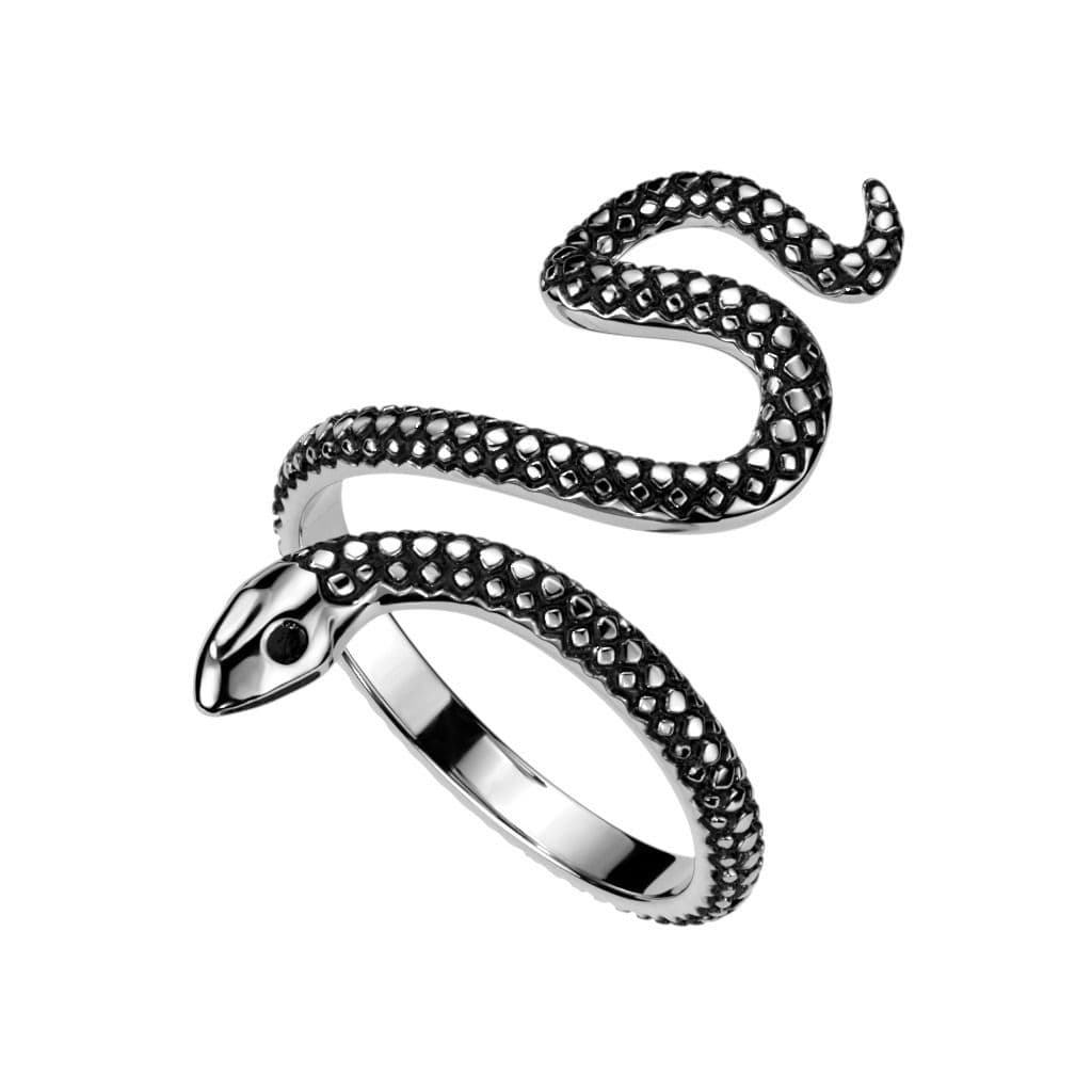Ocelový prsten had (52)