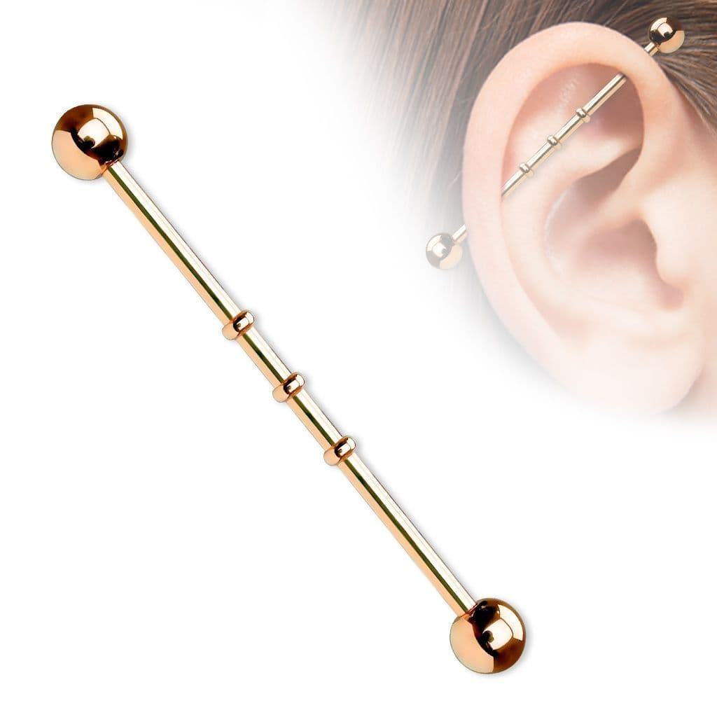 Industrial piercing (růžové zlato)