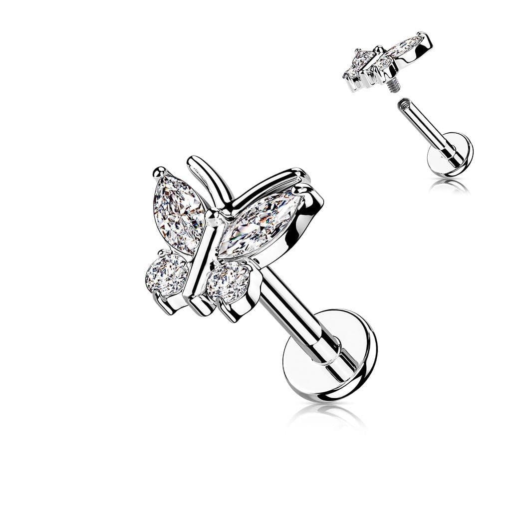 Piercing do brady - motýlek (1,2 x 6 mm)