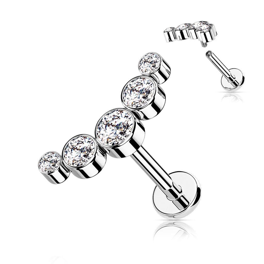 Piercing do brady se zirkony (1,2 x 8 mm)