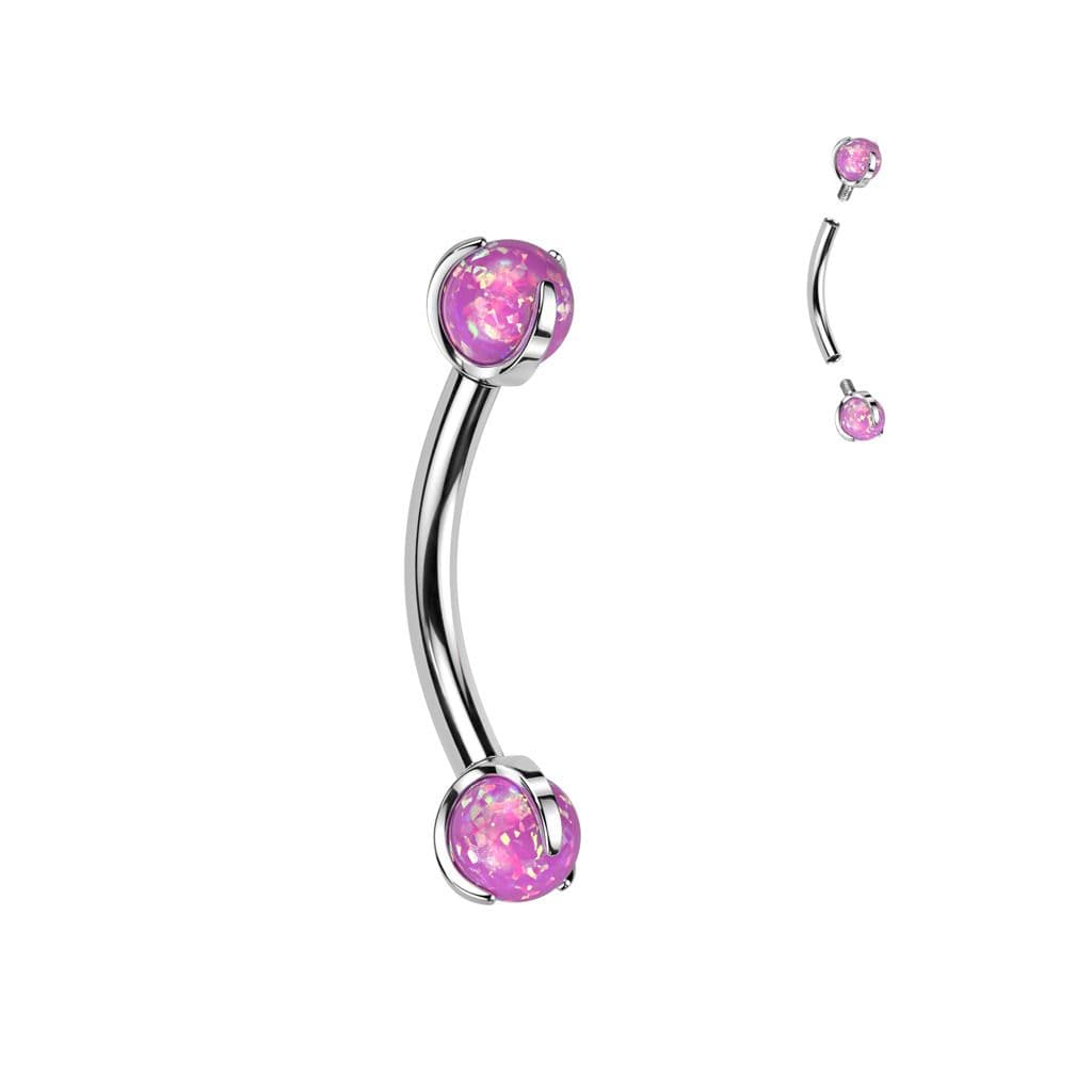 Piercing do obočí TITAN opál (růžová)