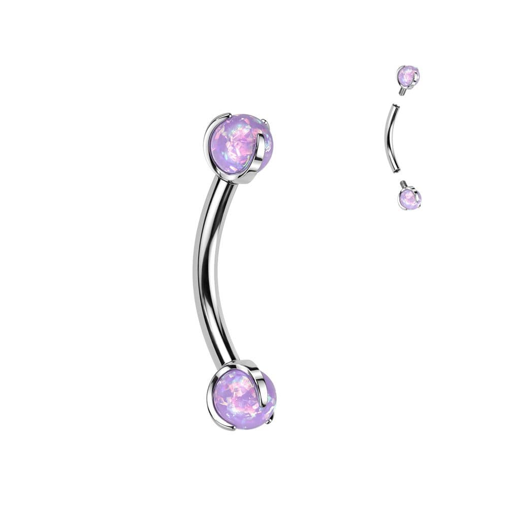 Piercing do obočí TITAN opál (fialová)