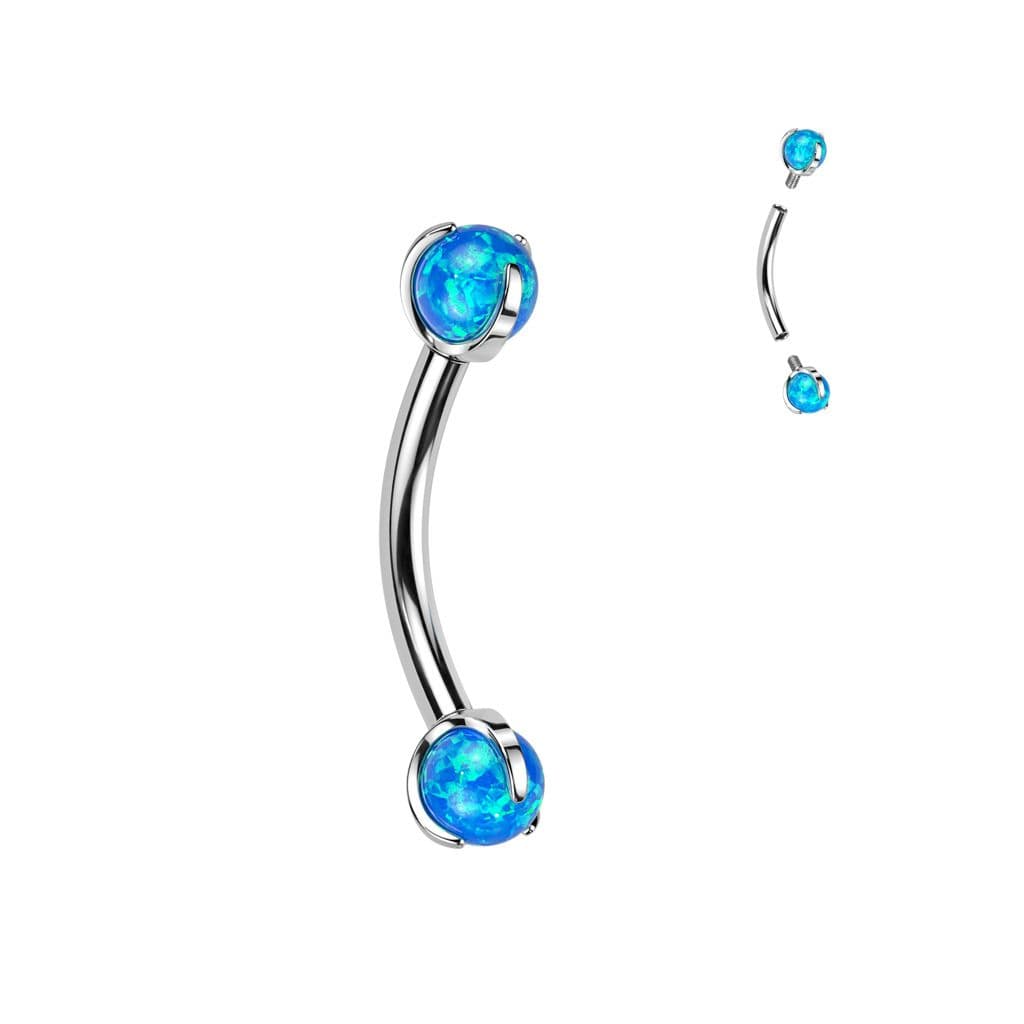 Piercing do obočí TITAN opál (modrá)