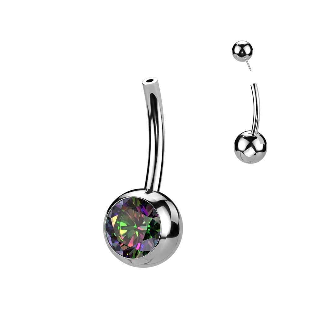 PUSH IN piercingu do pupíku TITAN (vitrail medium)