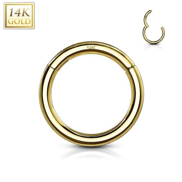 Zlatý piercing - segment kruh, Au 585/1000 (1 x 10 mm)