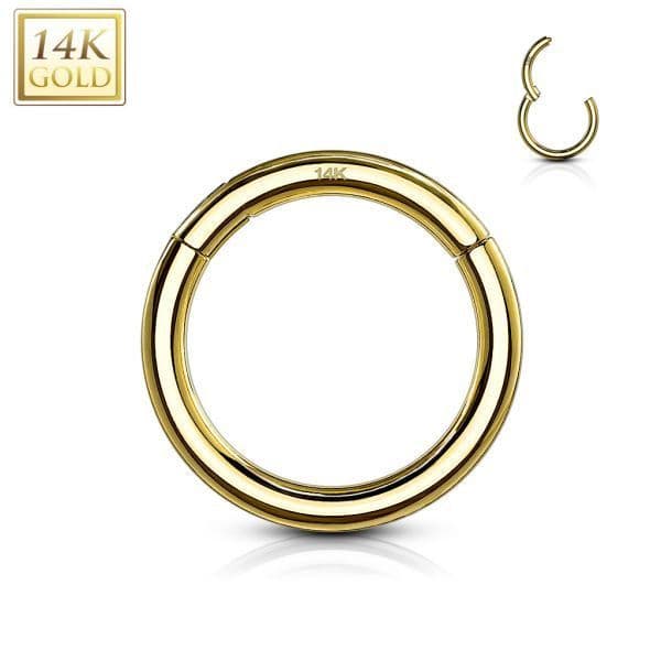 Zlatý piercing - segment kruh, Au 585/1000 (1,2 x 6 mm)