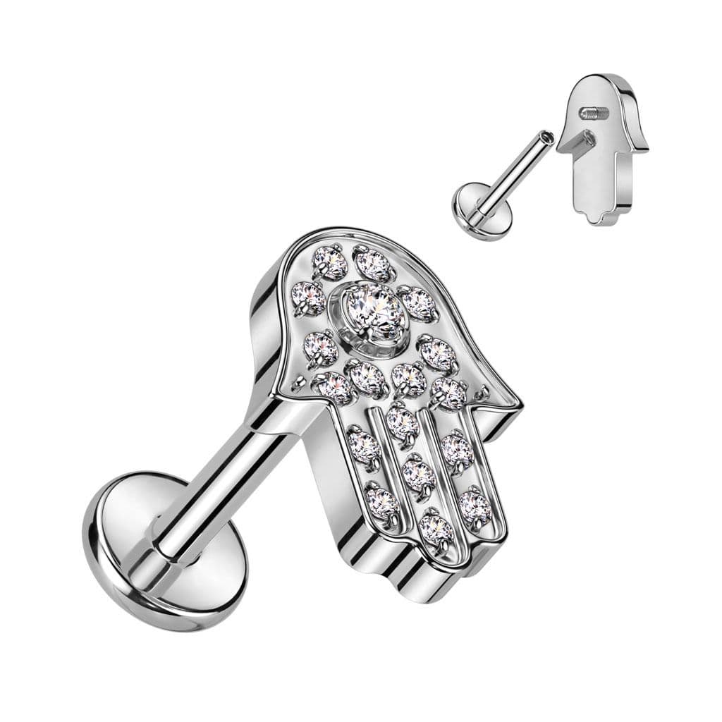 Piercing do brady - labreta Hamsa TITAN (1,2 x 8 mm)