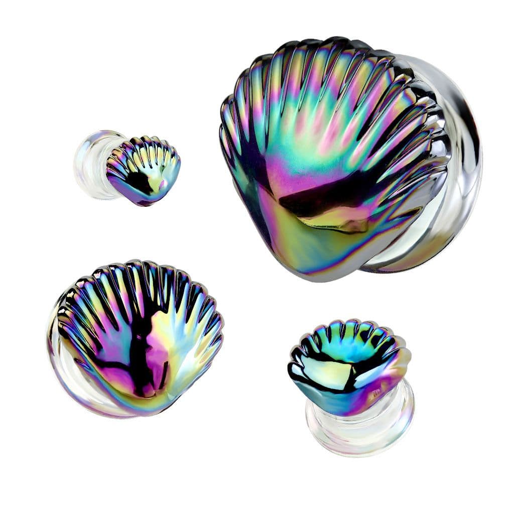 Skleněný plug do ucha lastura (10 mm)