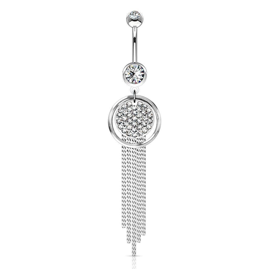 Piercing do pupíku s visací ozdobou (čirý)