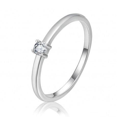 Stříbrný zásnubní prsten moissanit (49, 1,05 g)