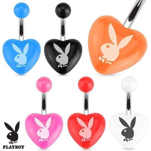 Piercing do pupíku srdce Playboy (černé)