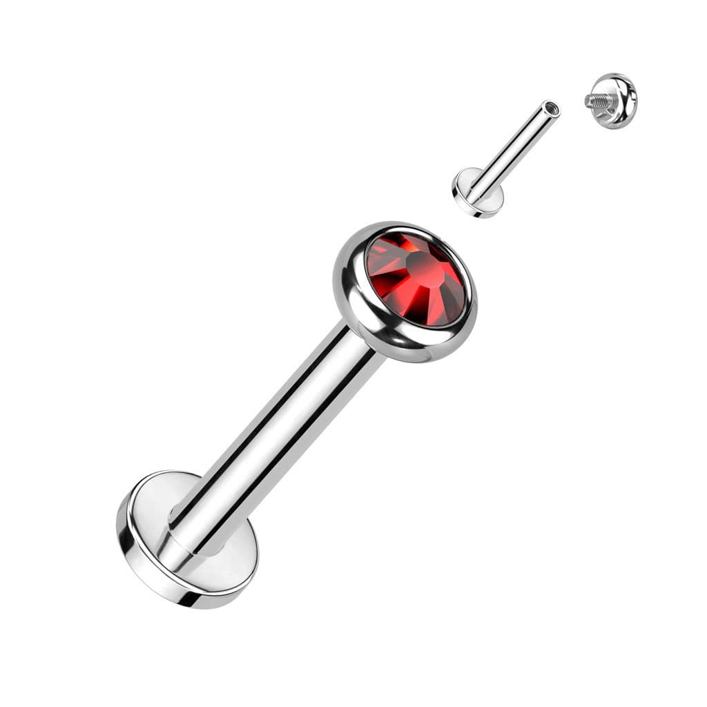 Piercing do brady - labreta TITAN (červená)