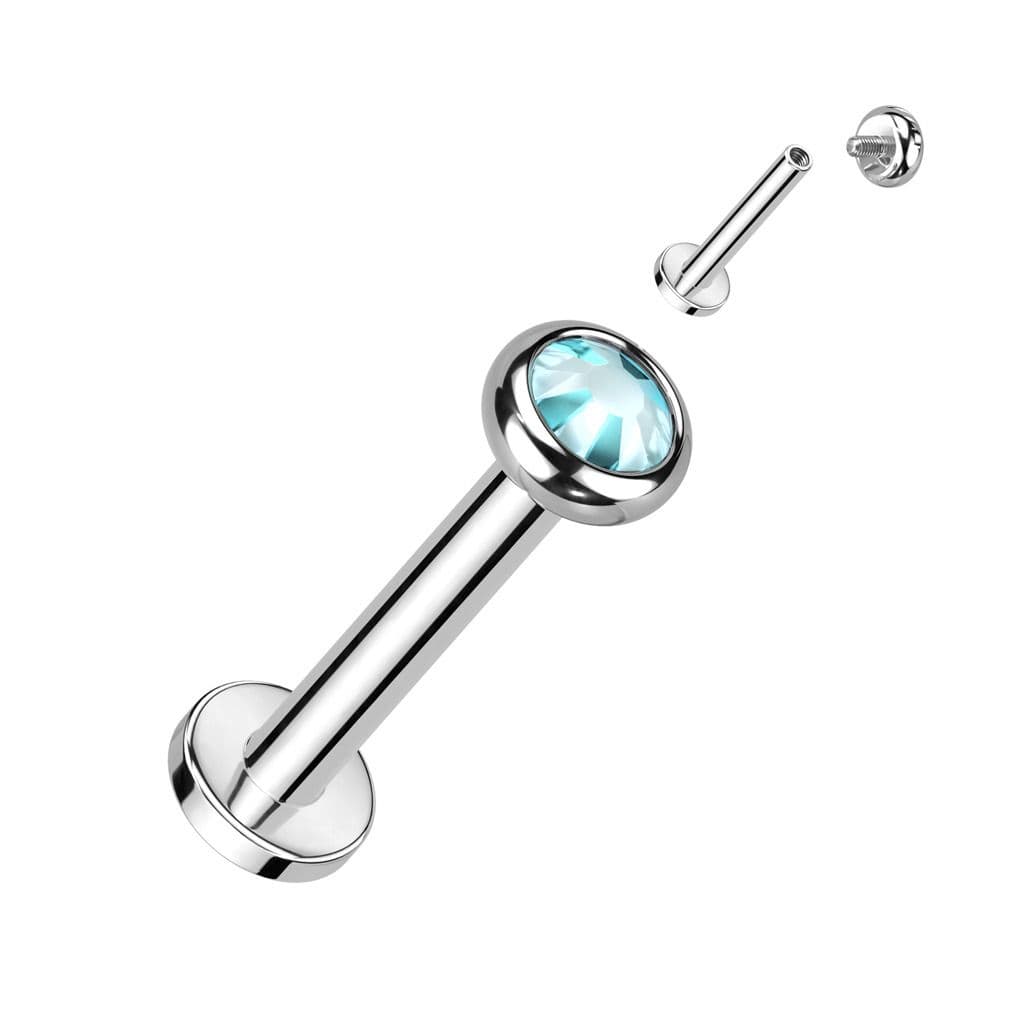 Piercing do brady - labreta TITAN (tyrkysová)