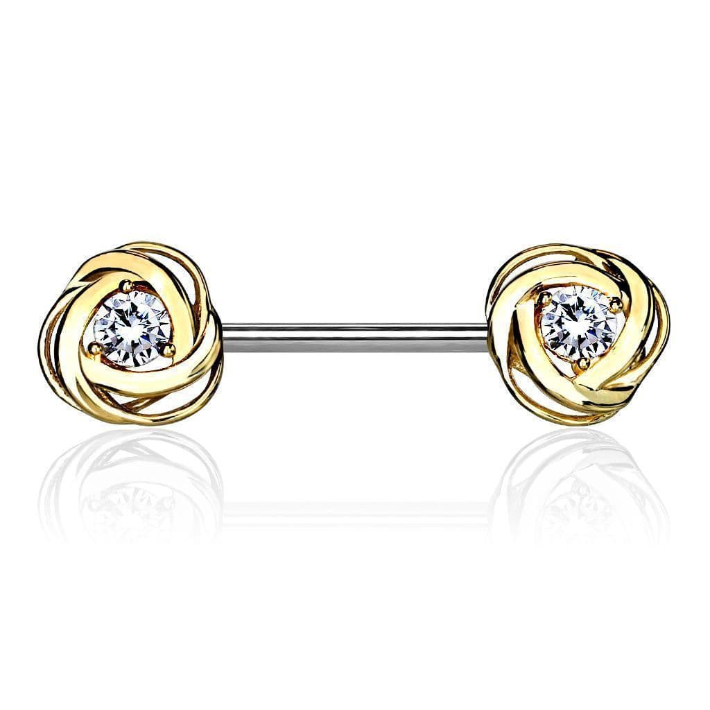 Piercing do bradavky chirurgická ocel gold