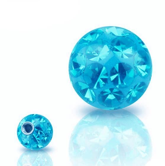 Náhradní kulička s krystaly Swarovski 5 mm, závit 1,6 mm, barva tmavě tyrkysová