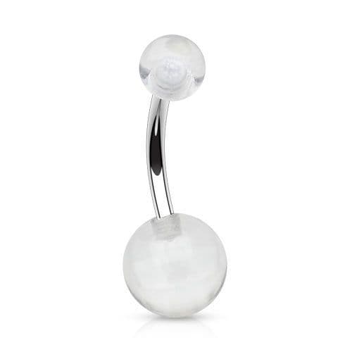 Piercing do pupíku - banánek (čirá)