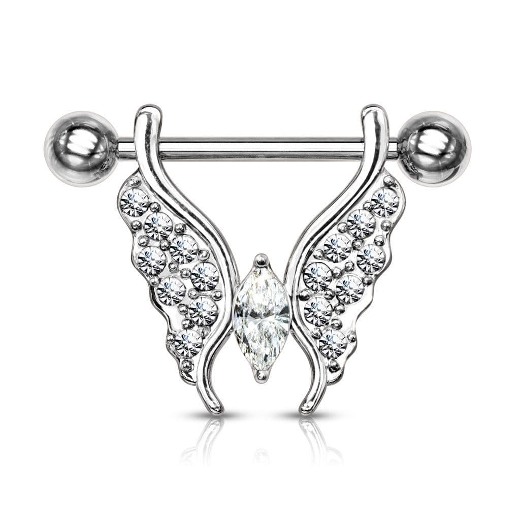Piercing do bradavky - motýl čirý