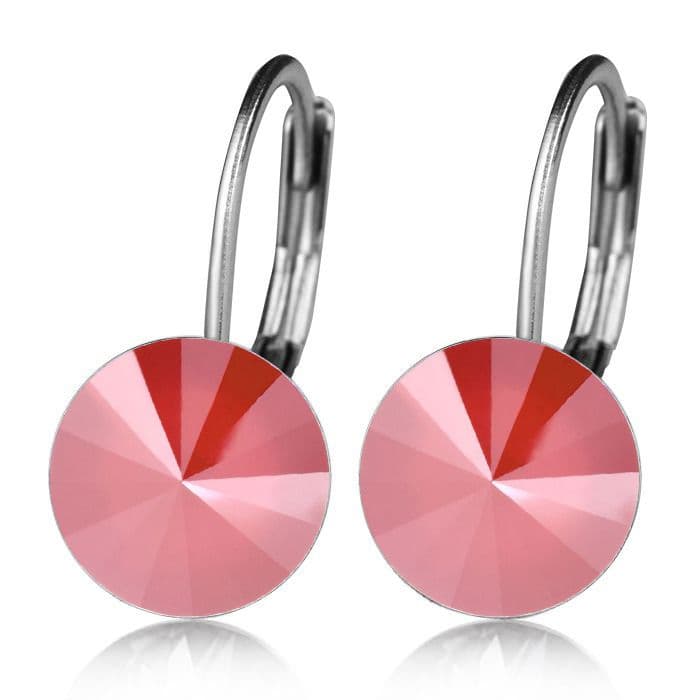 Ocelové náušnice s krystaly Swarovski ROYAL RED