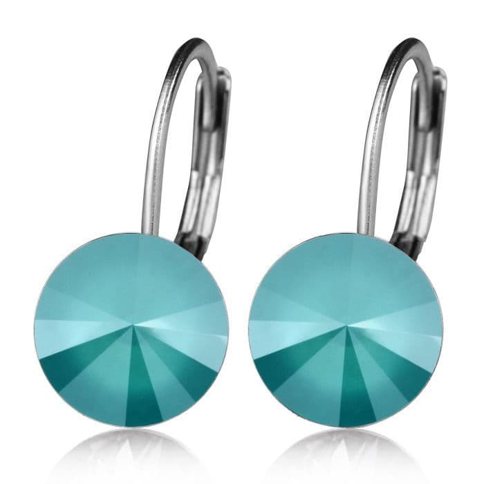 Ocelové náušnice s krystaly Swarovski AZURE BLUE