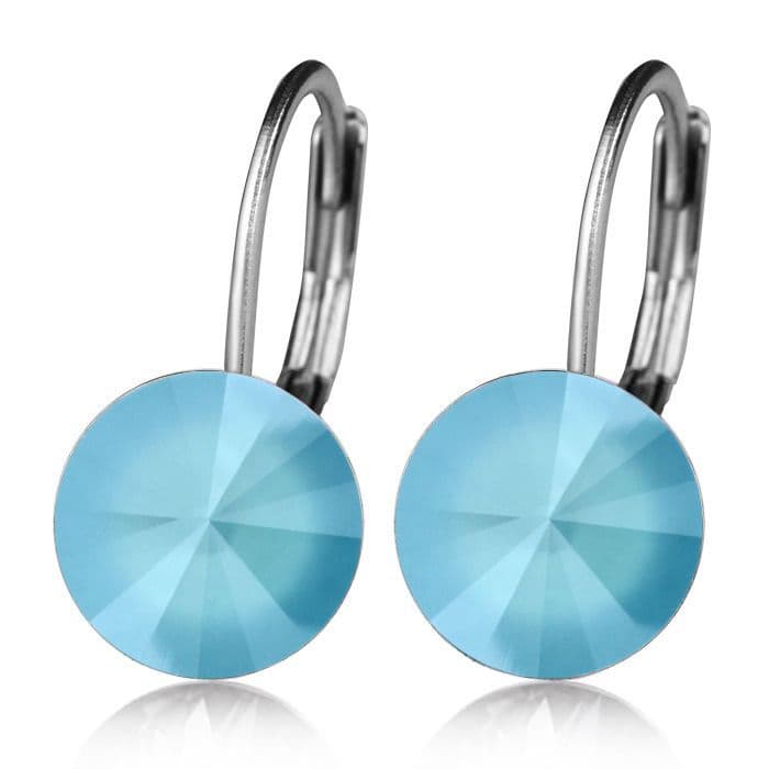 Ocelové náušnice s krystaly Swarovski SUMMER BLUE
