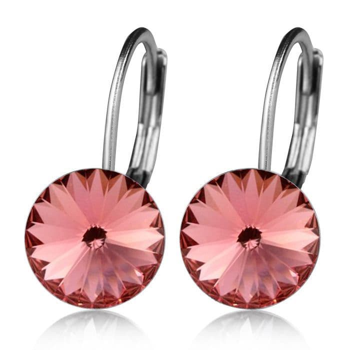 Ocelové náušnice s krystaly Swarovski ROSE PEACH