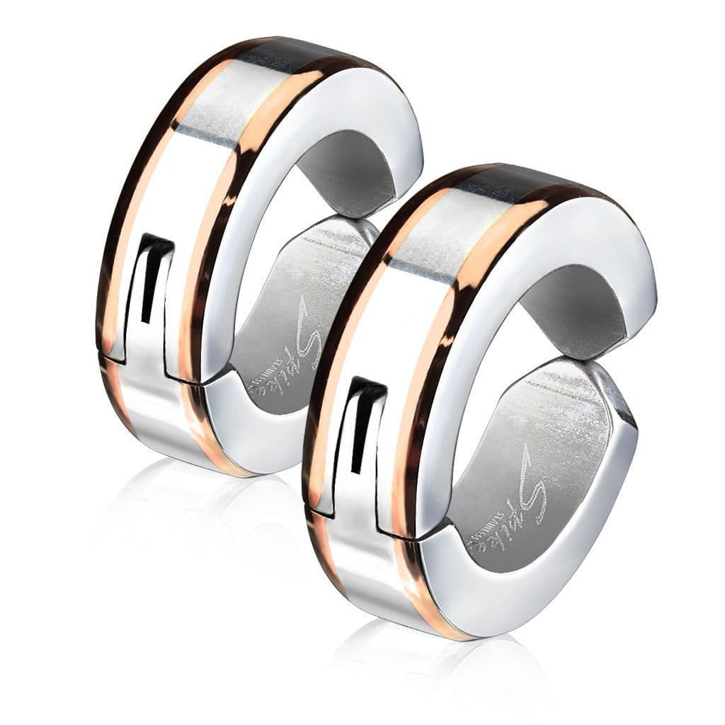 Náušnice klipsny chirurgická ocel (rosegold)