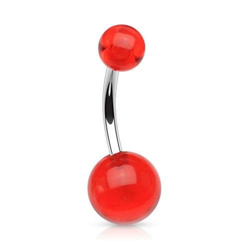 Piercing do pupíku - banánek (červená)