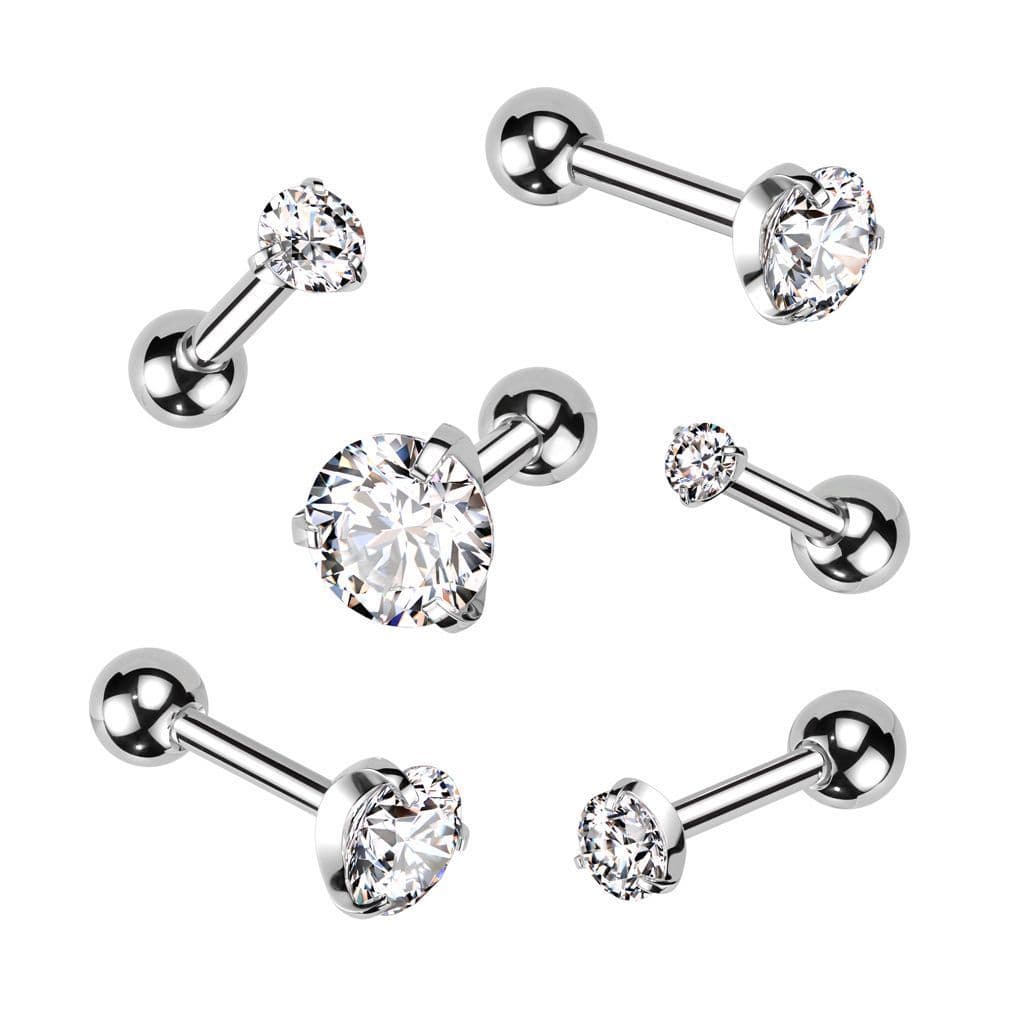 Cartilage piercing do ucha, čirý zirkon 3 mm