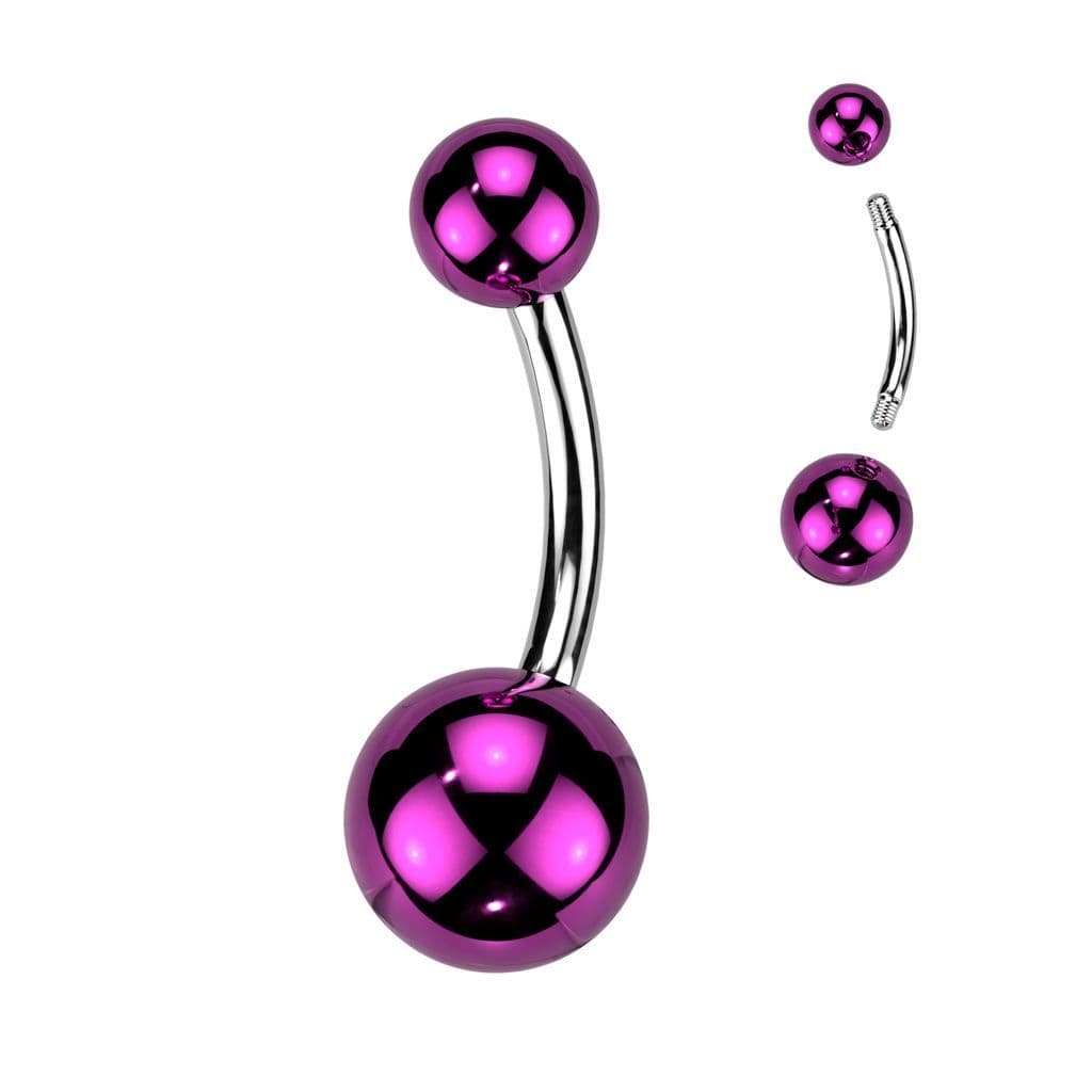 Piercing do pupíku - banánek lesklý (fialový)