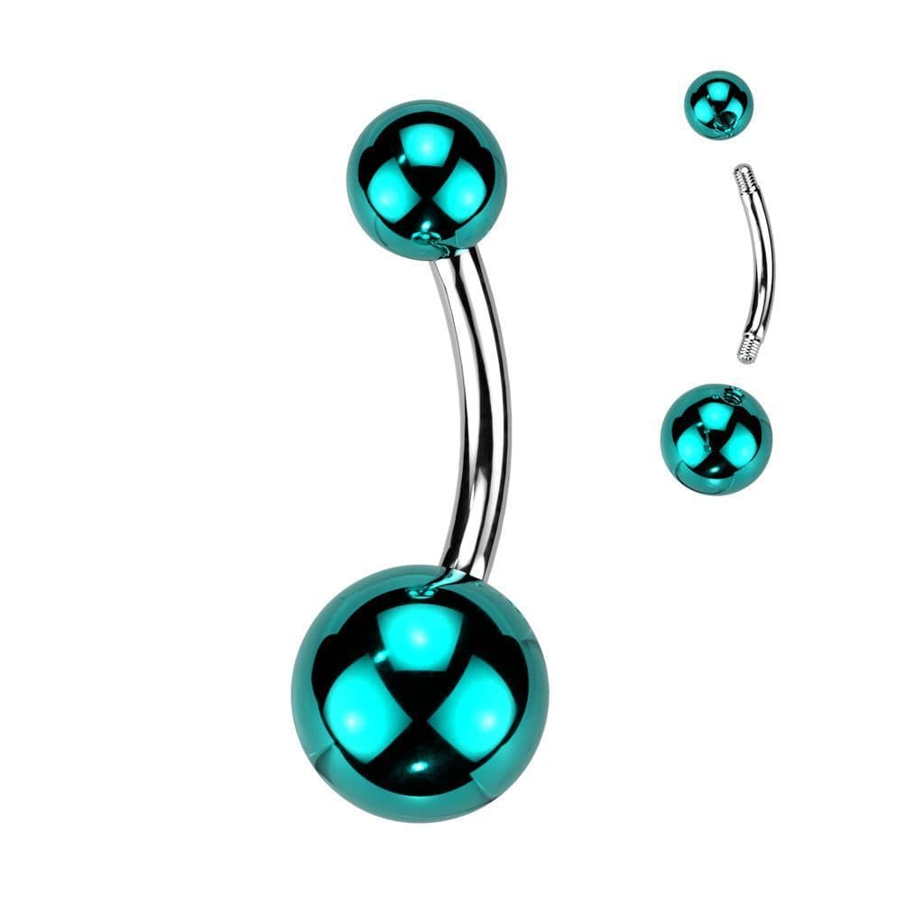 Piercing do pupíku - banánek lesklý (modrý)