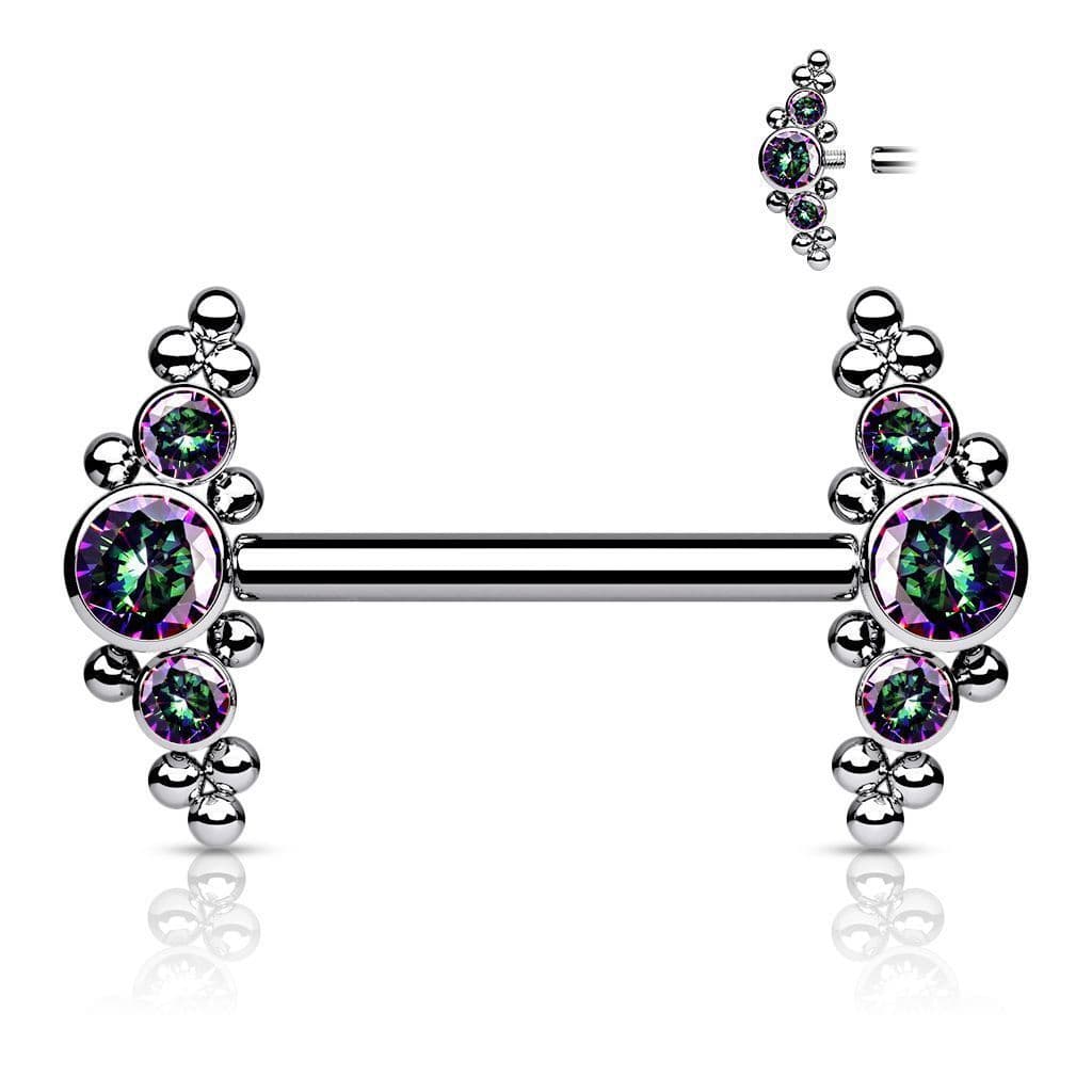 Piercing do bradavky z titanu (vitrail medium)