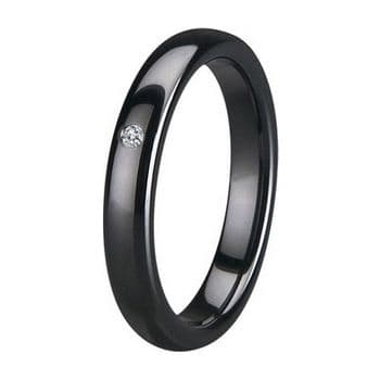 KM1010-4 Dámský keramický prsten černý, šíře 4 mm (49)