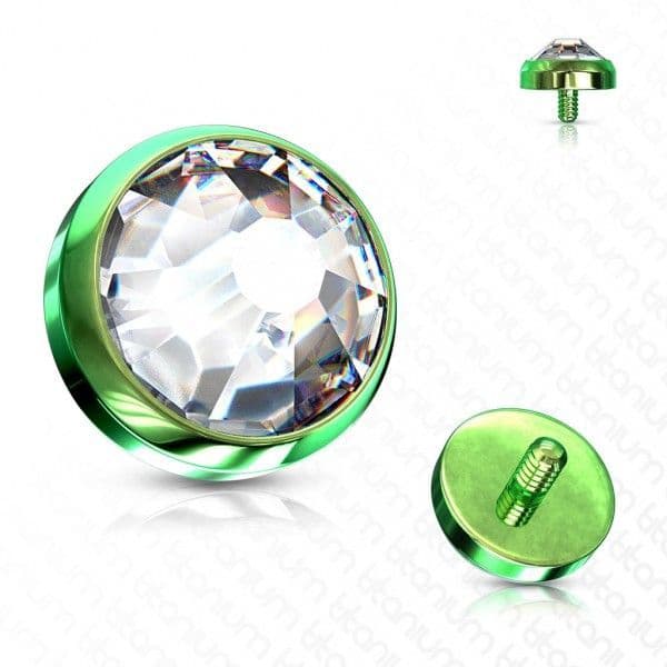 Zelený microdermal piercing - ozdobná část (5 mm)